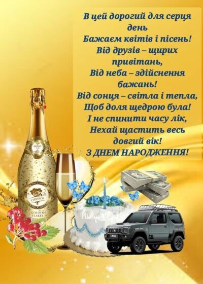 Привітання з Днем народження мужчині